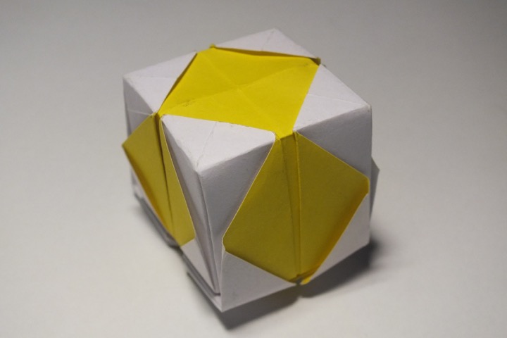 Origami Cube of squares by John Montroll on giladorigami.com
