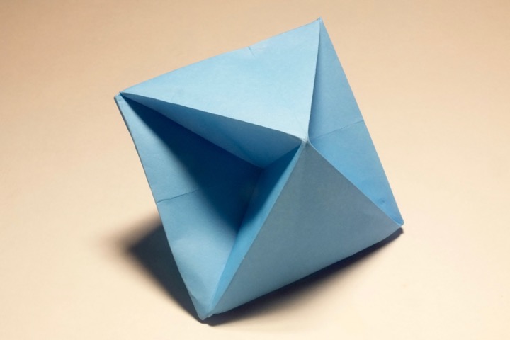 Origami Dimpled squat square dipyramid by John Montroll on giladorigami.com