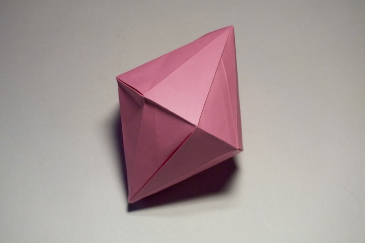Origami Octagonal dipyramid 26 degrees by John Montroll on giladorigami.com