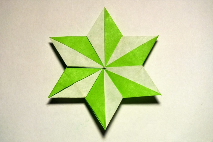 Origami Radiant six-pointed star by Russell Cashdollar on giladorigami.com