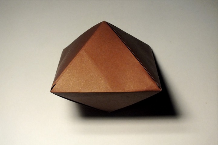 Origami Squat silver square diamond by John Montroll on giladorigami.com
