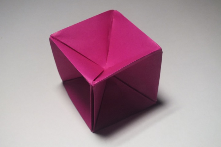 Origami Sunken cube by John Montroll on giladorigami.com
