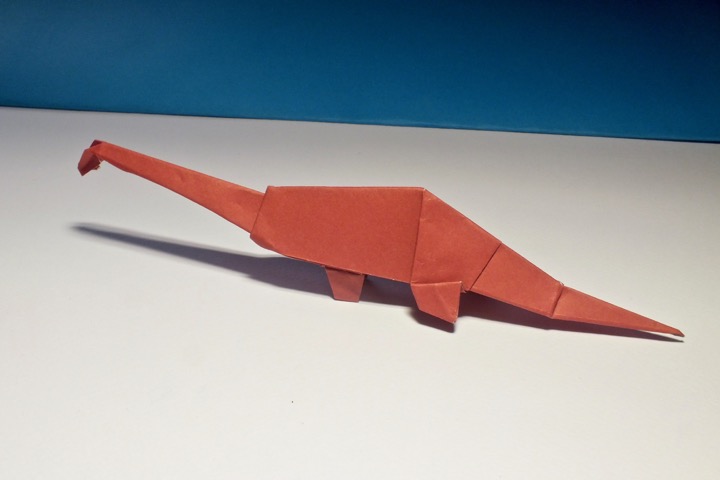 Origami Tanystropheus by John Montroll on giladorigami.com