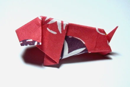 Origami Thurber dog by Robert Neale on giladorigami.com