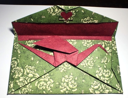 Origami Crane envelope by Jeremy Shafer on giladorigami.com