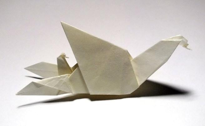Origami Swan and cygnet by Tim Ward and Trev Hatchett on giladorigami.com