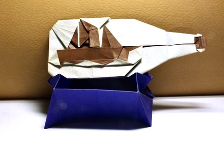 Origami Ship in bottle by ScientificAkita (Yandan Zhu) on giladorigami.com