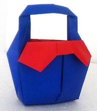 Origami Bag with ribbons by Futawatari Masako on giladorigami.com