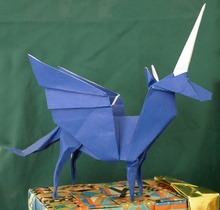 Origami Winged unicorn by John Montroll on giladorigami.com