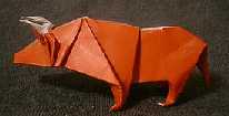 Origami Bull by John Montroll on giladorigami.com