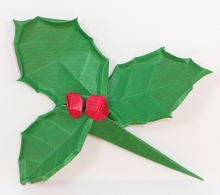 Origami Holly leaf and berries by Viviane Berty on giladorigami.com