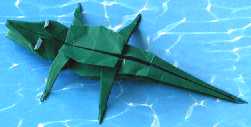 Origami Crocodile by John Montroll on giladorigami.com