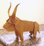 Origami Cattle - grey by Peter Budai on giladorigami.com