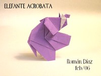 Origami Elephant - acrobatic by Roman Diaz on giladorigami.com