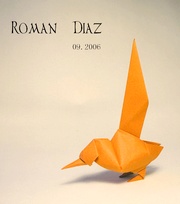 Origami Long-tailed bird by Roman Diaz on giladorigami.com