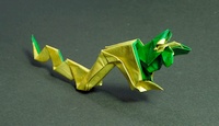 Origami Snake eating frog by Yamada Katsuhisa on giladorigami.com