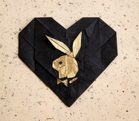 Origami Playboy logo in heart - Bunny Love by Konstantin Khudyakov on giladorigami.com