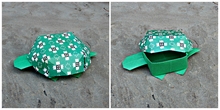 Origami Tortoise shaped receptacle by Kimura Yoshihisa on giladorigami.com