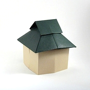 Origami Houses with interchangable roofs by Jun Maekawa on giladorigami.com