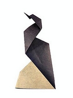 Origami Cormorant on a rock by David Mitchell on giladorigami.com