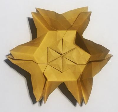 Origami Six triangular twists omiyage by Miguel Ganan on giladorigami.com