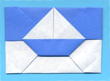 Origami Sailboat card wrapper by Michael G. LaFosse on giladorigami.com