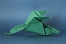 Origami Mallard in flight by Pasquale d