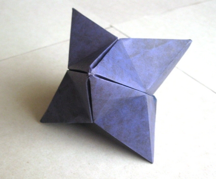 Origami Jackstone by John Montroll on giladorigami.com