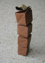Origami Twisted cubes string by Jorge E. Jaramillo on giladorigami.com