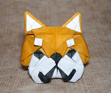 Origami Shiba inu face by Kobayashi Hiroaki on giladorigami.com