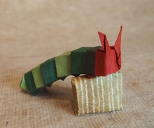 Origami Wriggle caterpillar by Hideo Komatsu on giladorigami.com