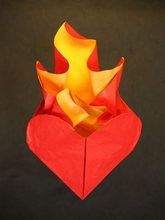Origami Burnning heart by Alexander Krupnikov on giladorigami.com