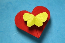 Origami Heart with butterfly by Andrey Lukyanov on giladorigami.com