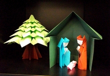 Origami Nativity stable by Gerardo Gacharna on giladorigami.com