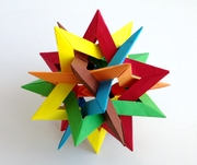 Origami Six intersecting pentagrams by Francesco Mancini on giladorigami.com