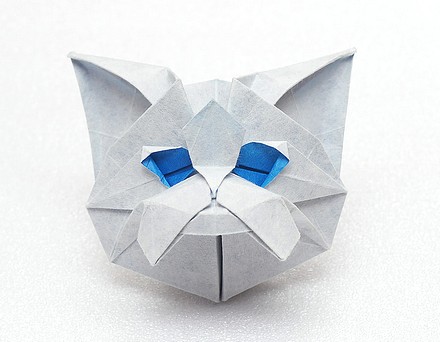 Origami Persian cat head by Kyouhei Katsuta on giladorigami.com