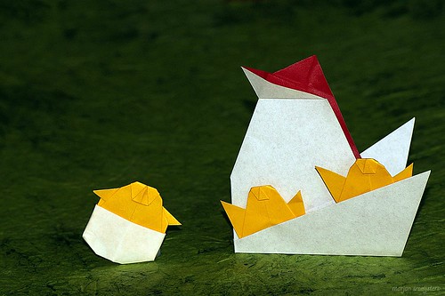 Origami Hen by Niwa Taiko on giladorigami.com