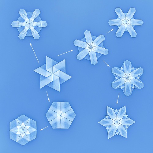 Origami Snow crystals by Kunio Suzuki on giladorigami.com