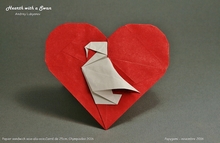 Origami Heart with a swan by Andrey Lukyanov on giladorigami.com