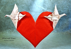 Origami Heart with cranes by Andrey Lukyanov on giladorigami.com