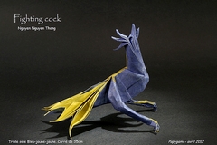 Origami Cock - fighting by Nguyen Nguyen Thong on giladorigami.com