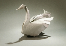 Origami Greylag goose - resting by Gerard Ty Sovann on giladorigami.com