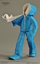 Origami Person with crane by Peter Stein on giladorigami.com