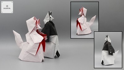 Origami Fox wedding - bride by Kyouhei Katsuta on giladorigami.com