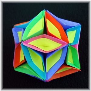 Origami Icosahedron with Curves 2 by Meenakshi Mukerji on giladorigami.com