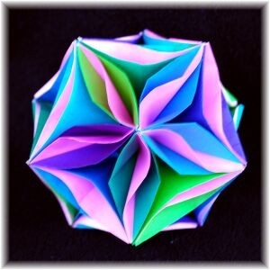 Origami Icosahedron with Curves and Waves by Meenakshi Mukerji on giladorigami.com