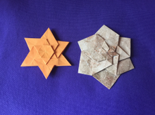 Origami 6 point recursive star by Jorge E. Jaramillo on giladorigami.com