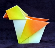 Origami Chattering fluttering chick by Masatsugu Tsutsumi on giladorigami.com