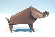 Origami Wild boar by Akira Yoshizawa on giladorigami.com