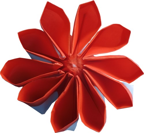 Origami 10 petal flower - Dahlia by Yossi Nir on giladorigami.com